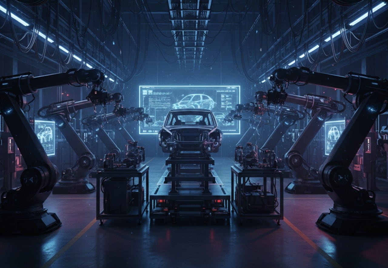 “Fabbriche buie”: così l’auto corre verso la produzione senza luce né operai