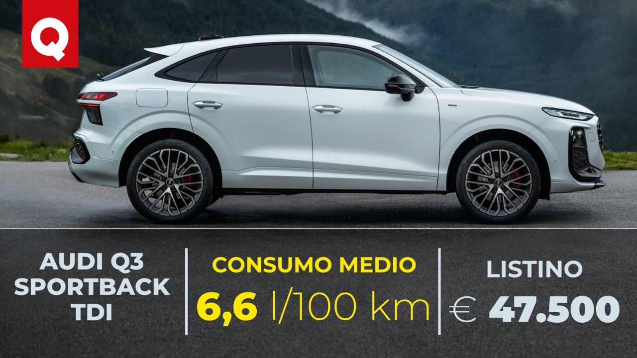 Oltre 800 km in autostrada: i consumi reali dell'Audi Q3 Sportback TDI