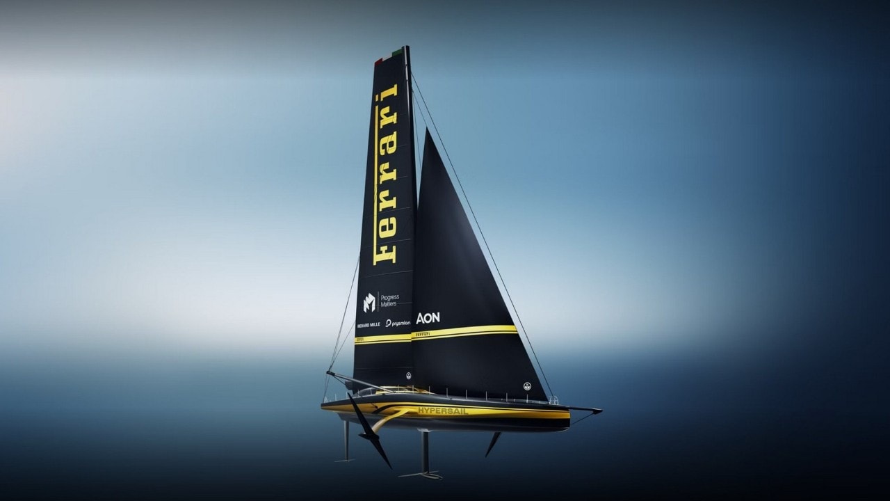 Ferrari Hypersail: svelata la livrea del monoscafo che "volerà" sugli oceani