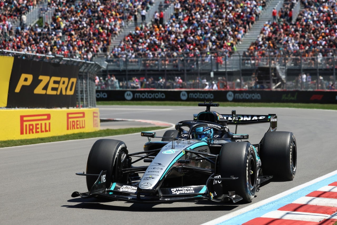 Prima fila Mercedes nella Sprint del Canada, Russell davanti