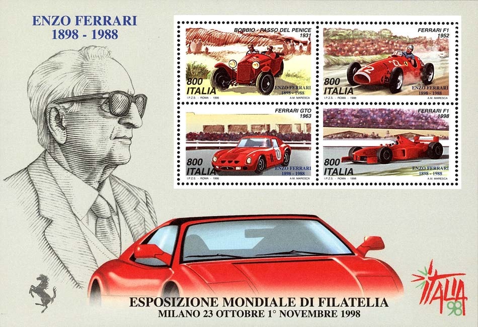 F1, GP d'Italia: Monza e Ferrari nella storia della filatelia